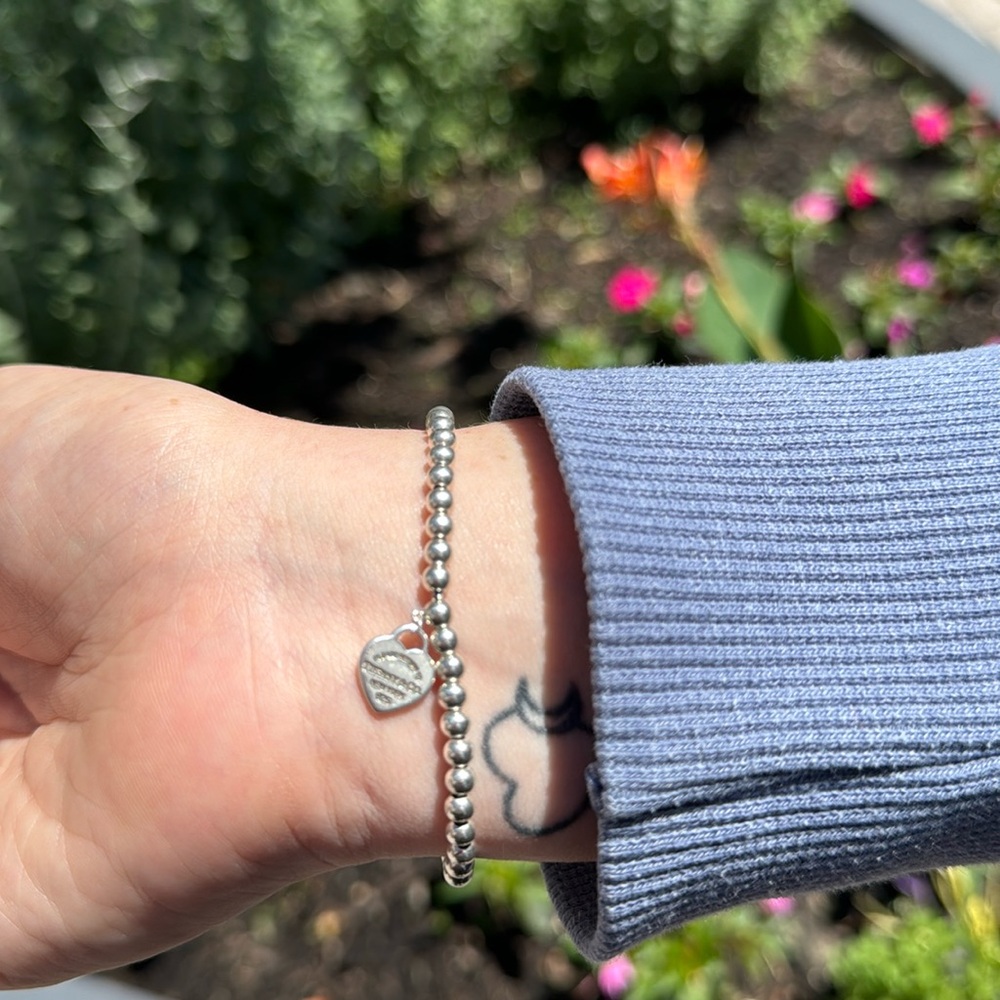Tiffany and Co pink heart tag bead bracelet!